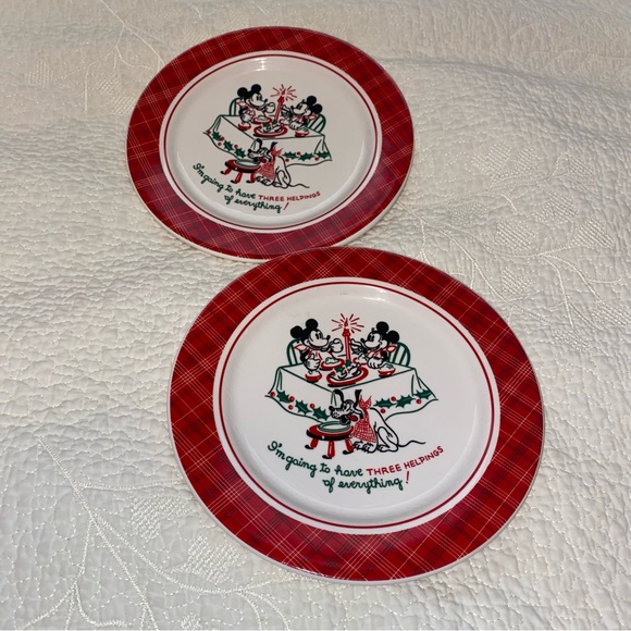 Disney Mickey Mouse Christmas Plates Vintage - Picture 7 of 7